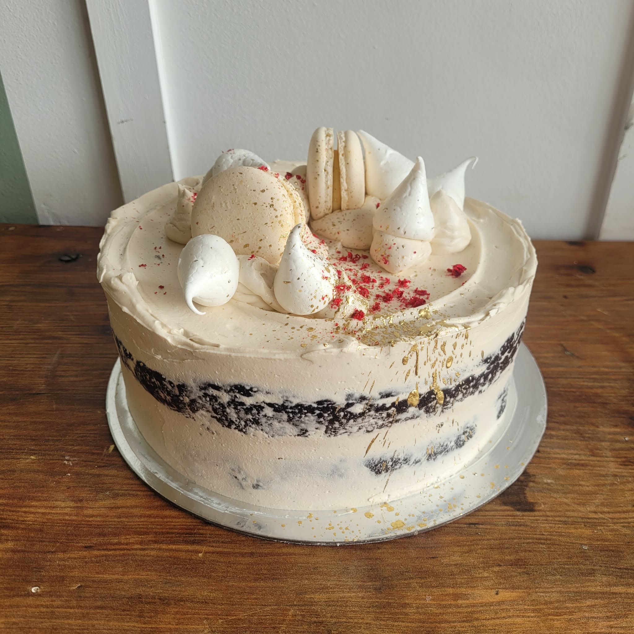 8″ Chocolate, Plum And Raspberry Cake