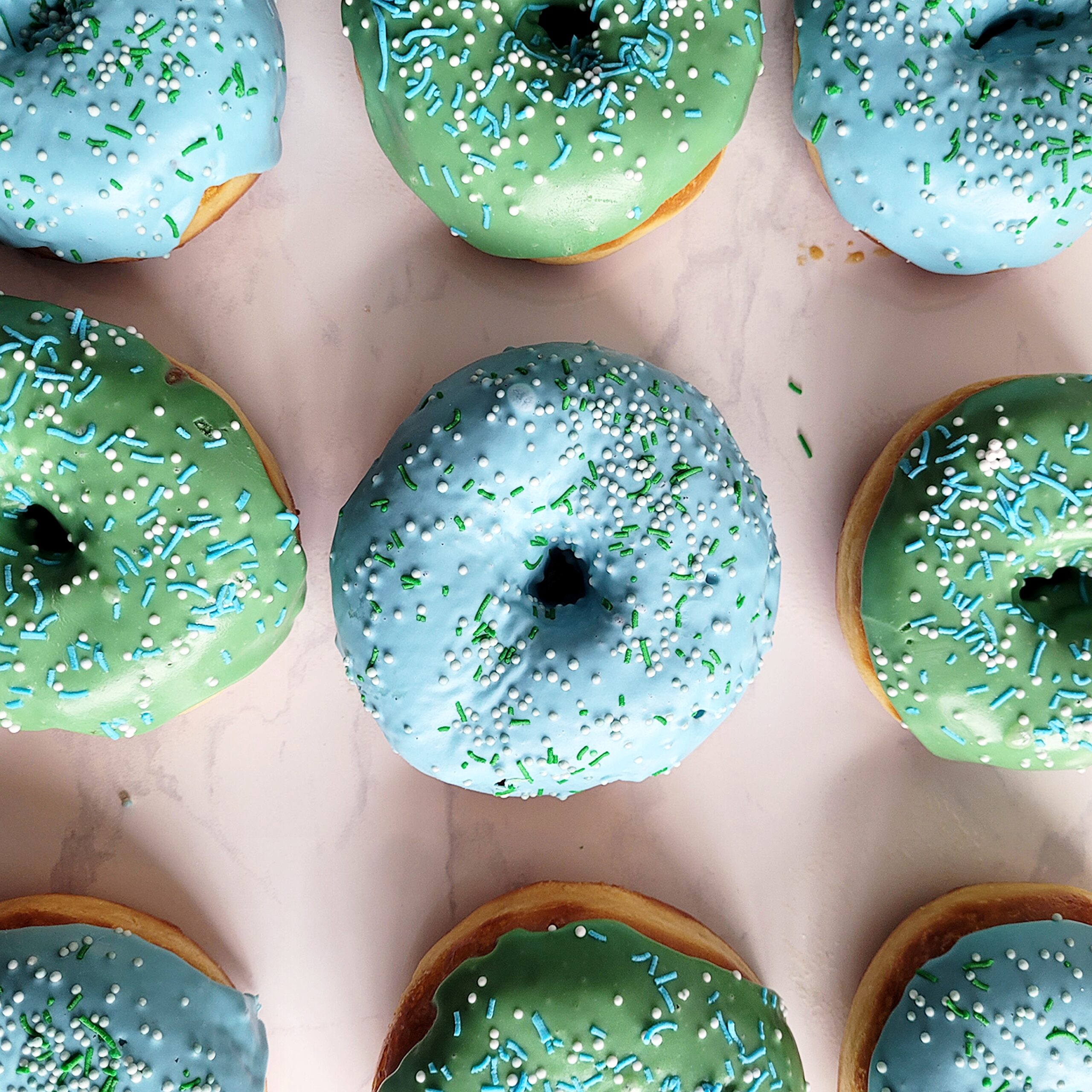 Coloured Sprinkle Donuts X 10